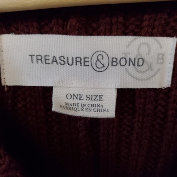 Treasure&Bond Rib Knit Poncho OS - Picture 3 of 5